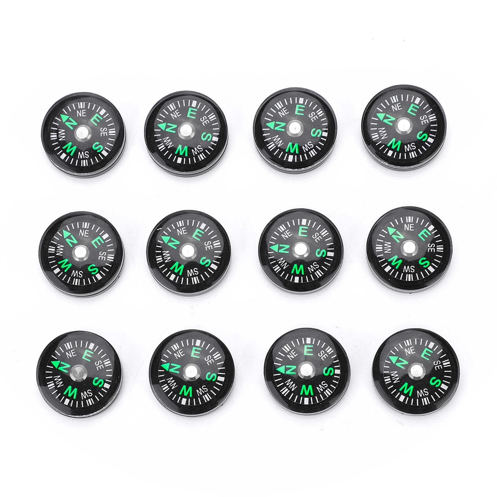 20mm 12pcs Mini Pocket Oil Filled Compass for Hiking Camping Outdoor Activities Accessory