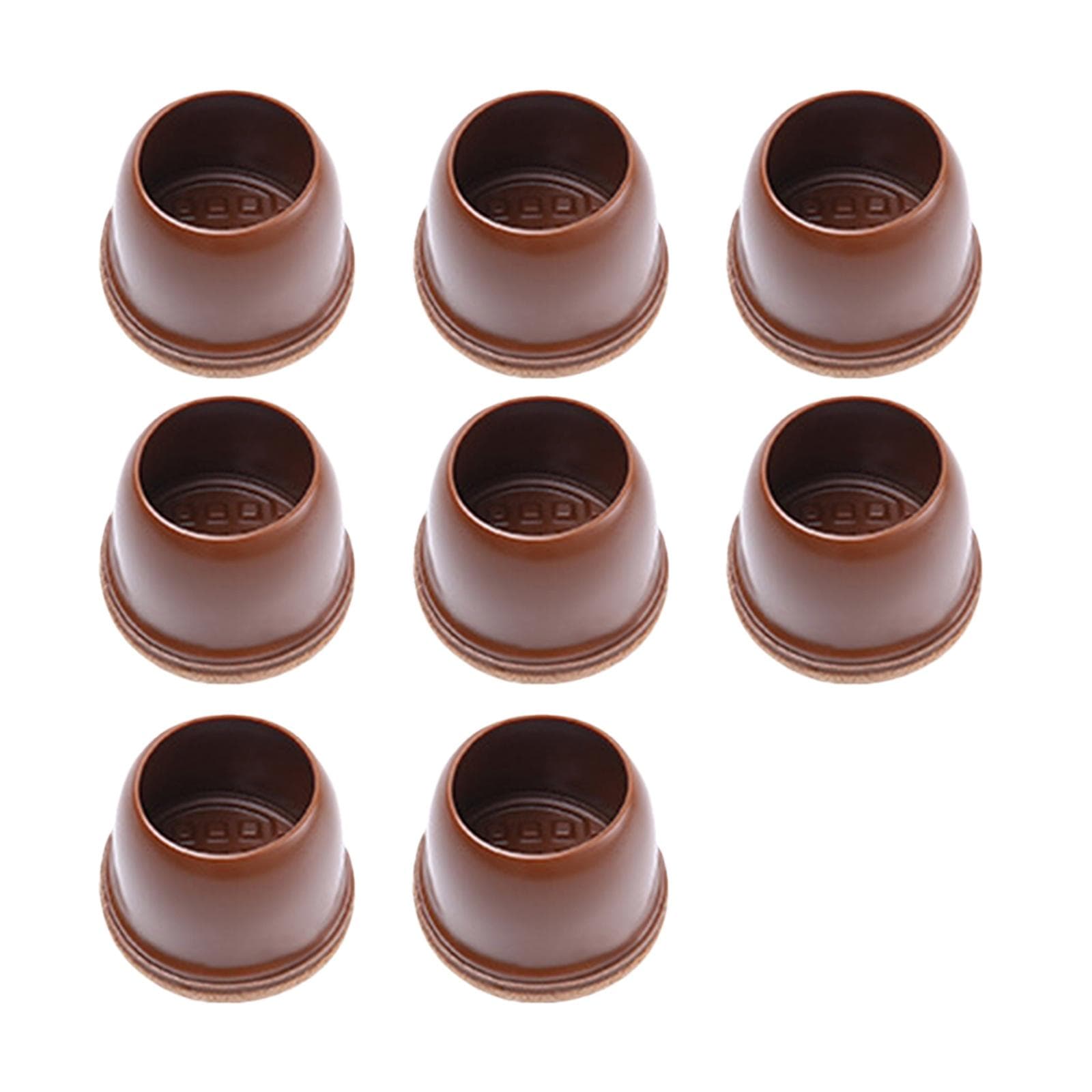 8Pcs Chair Leg Floor Protectors with Felt Chair Leg Caps Furniture Leg Feet Protection Cover L round brown