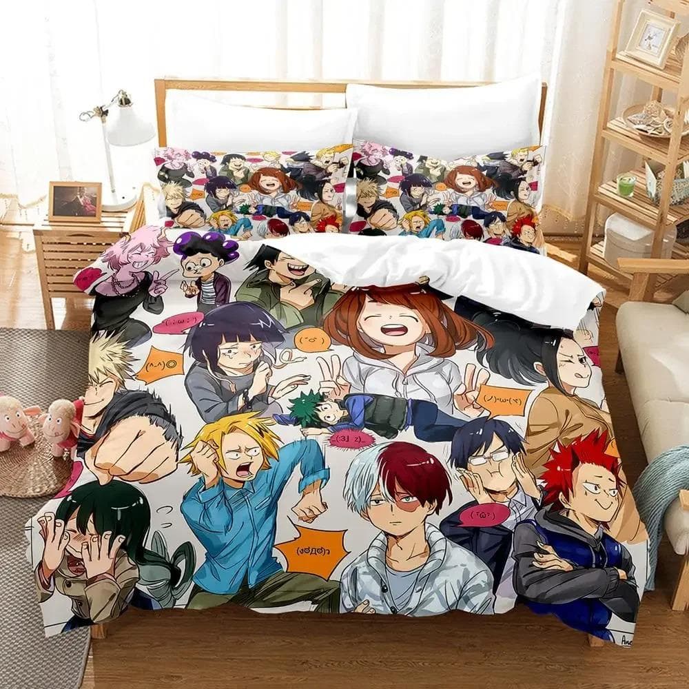 New My hero academia Bedding Set Single Twin Full Queen King Size Kawaii Bed Set Adult Kid Bedroom Duvet cover Sets 3D Anime 70x133cm 2pcs