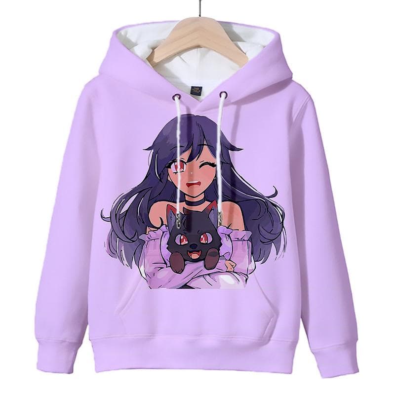 3D Game Aphmau Print Hoodie Kids Hooded Sweatshirts Cartoon Anime Hoodies Spring Fall Children Clothing Harajuku Hooded Pullvers 130CM