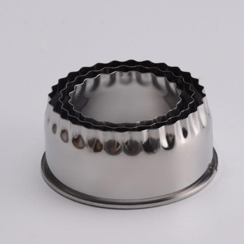 3Pcs Round/Flower Shaped Dough Cutter Kitchen Gadgets Stainless Steel Dumplings Cutter Dumpling Mold flower edge