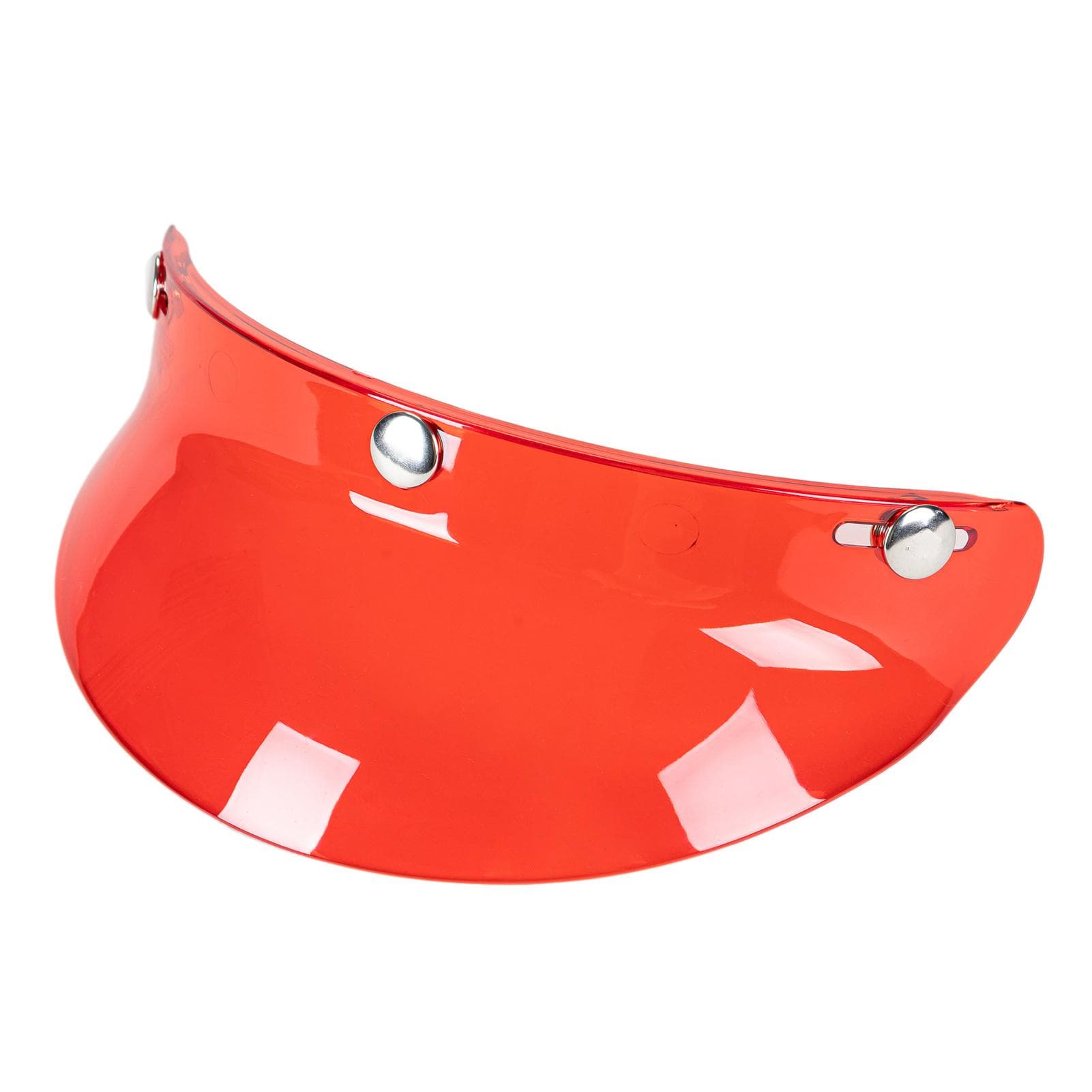 3 SnapButton Visor Shield Lens Visor Flip Up Wind Shield for Open Face Motorcycle Helmet red