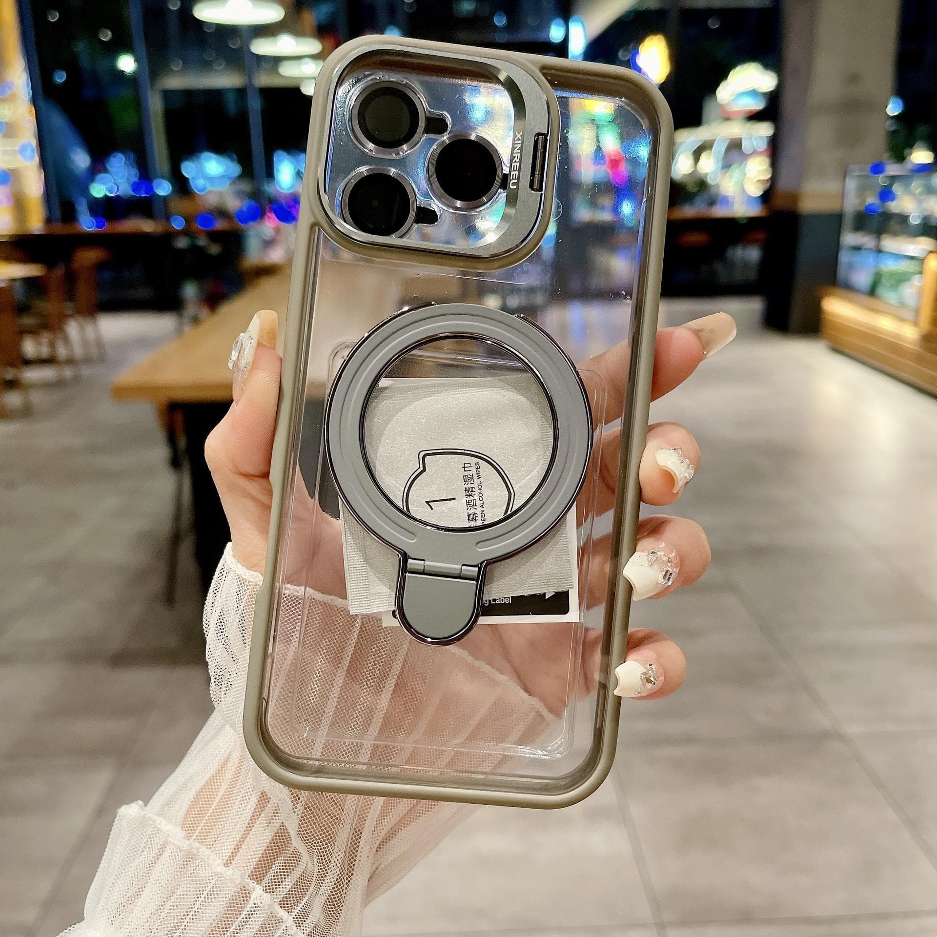 Lens Cover Bracket Suitable for Apple 16PROMAX Mobile Phone Case Magnetic Bracket IPhone 15 Transparent U1 Protective Case iphone 11