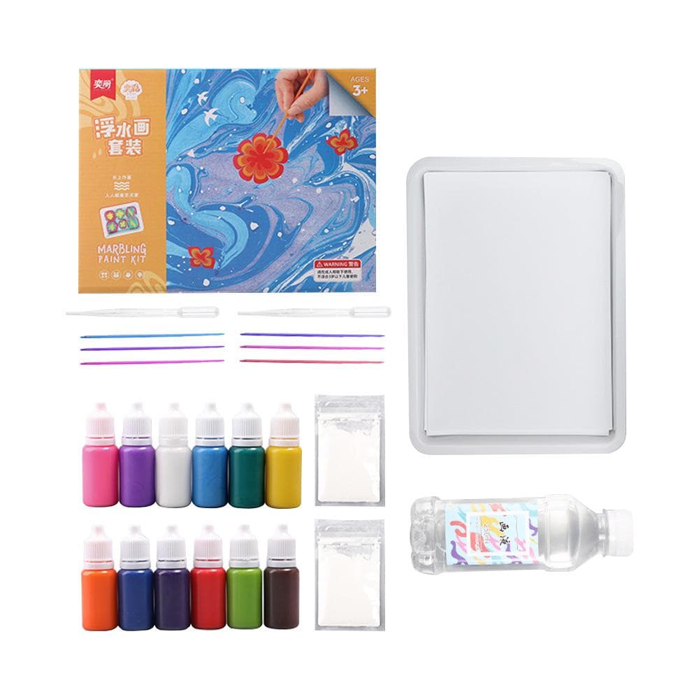 Marbling Paint Kit 12 Colors Perfect Water Art Paint Mate Safe and Educational Art & Crafts 6ml -12 colors
