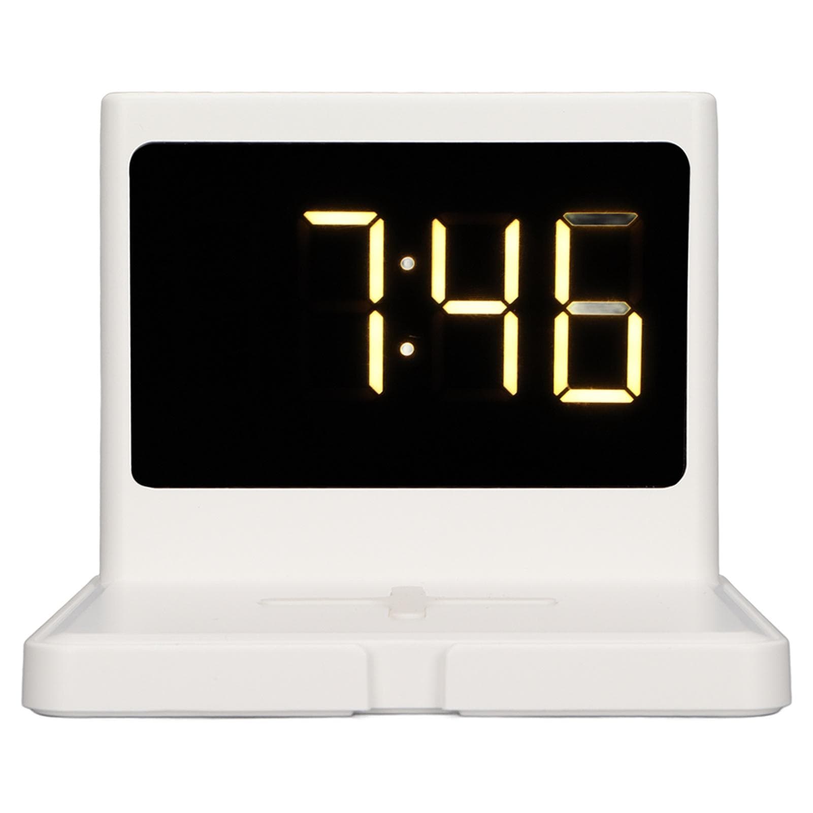 Phone Digital Clock Charger 3 in 1 Type C Wireless Charging Alarm Clock with Snooze Button for white