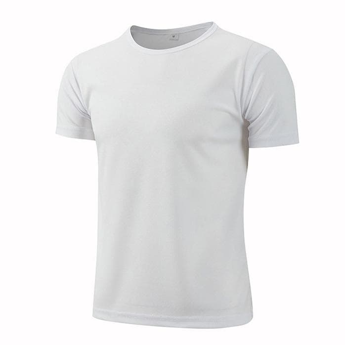 Summer Round Neck T-shirt Quick Dry Clothes Work Clothes Short-sleeved T-shirt L white