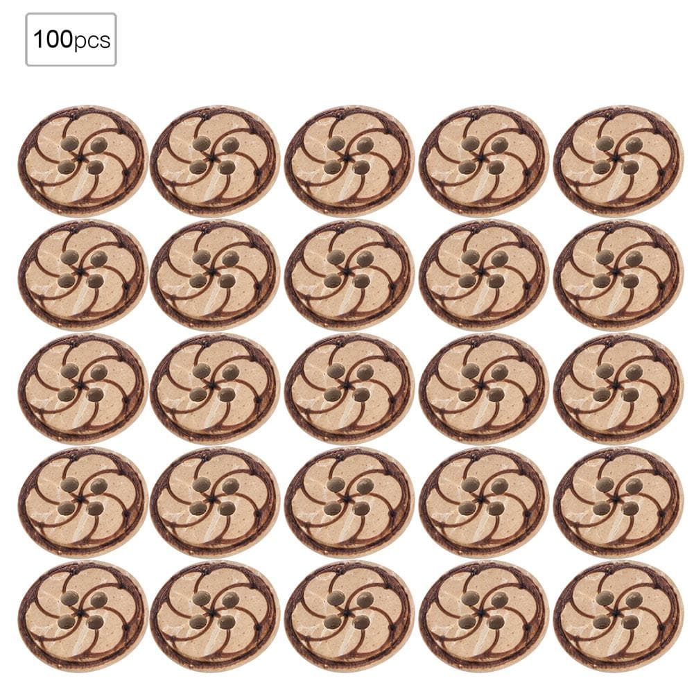 14-15mm 100pcsbag 4-Holes Round Buttons Sew Tools Accessories Handmade Crafts DIY Wooden