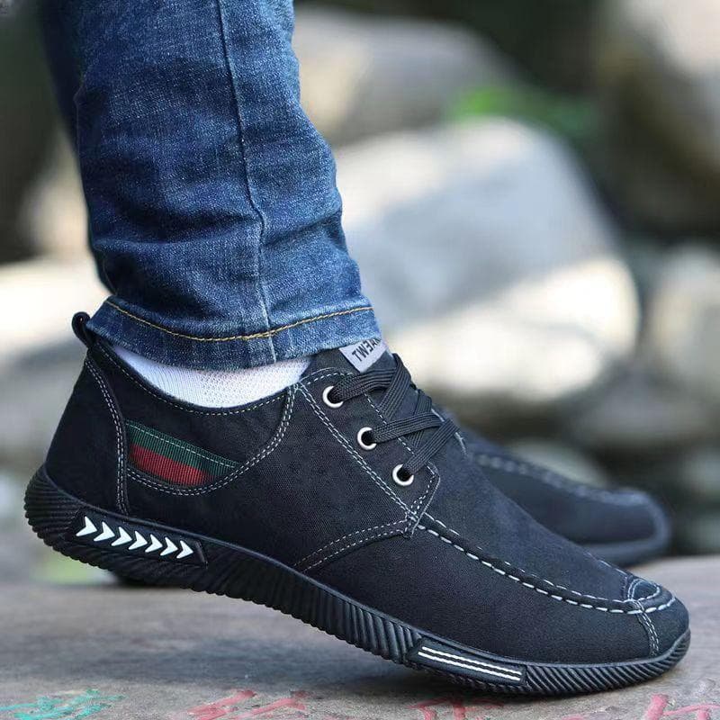 Old Beijing Cloth Shoes Spring and Summer Breathable Anti-odor Canvas Shoes Soft Sole Wear-resistant Casual Shoes Dad Men's Shoes 44 black