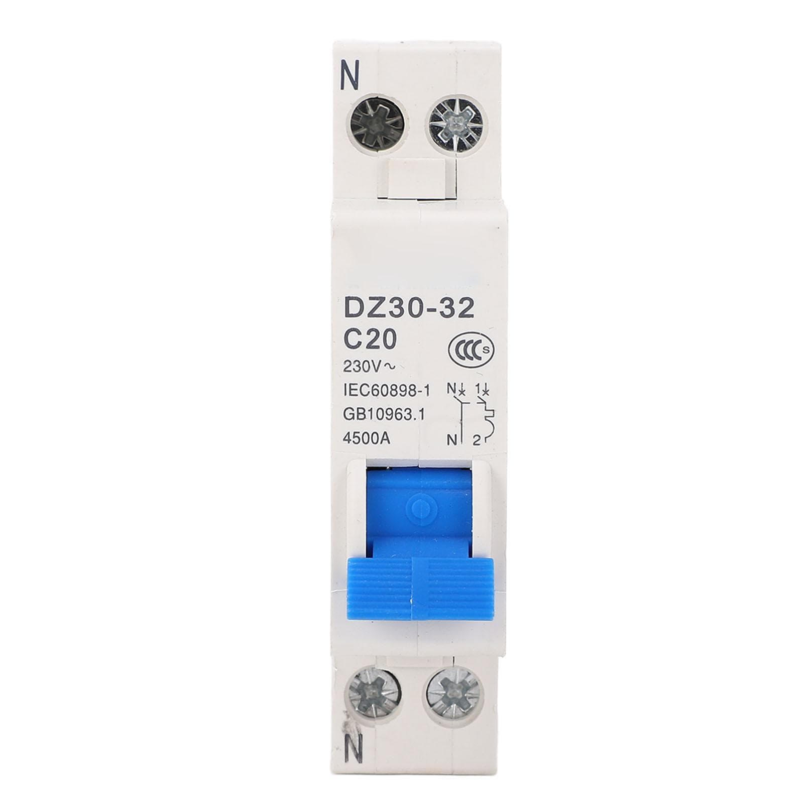 Air Circuit Breaker 1P+N Dual in Dual Out Thermal Magnetic Trip DIN Rail Mounted Miniature Air