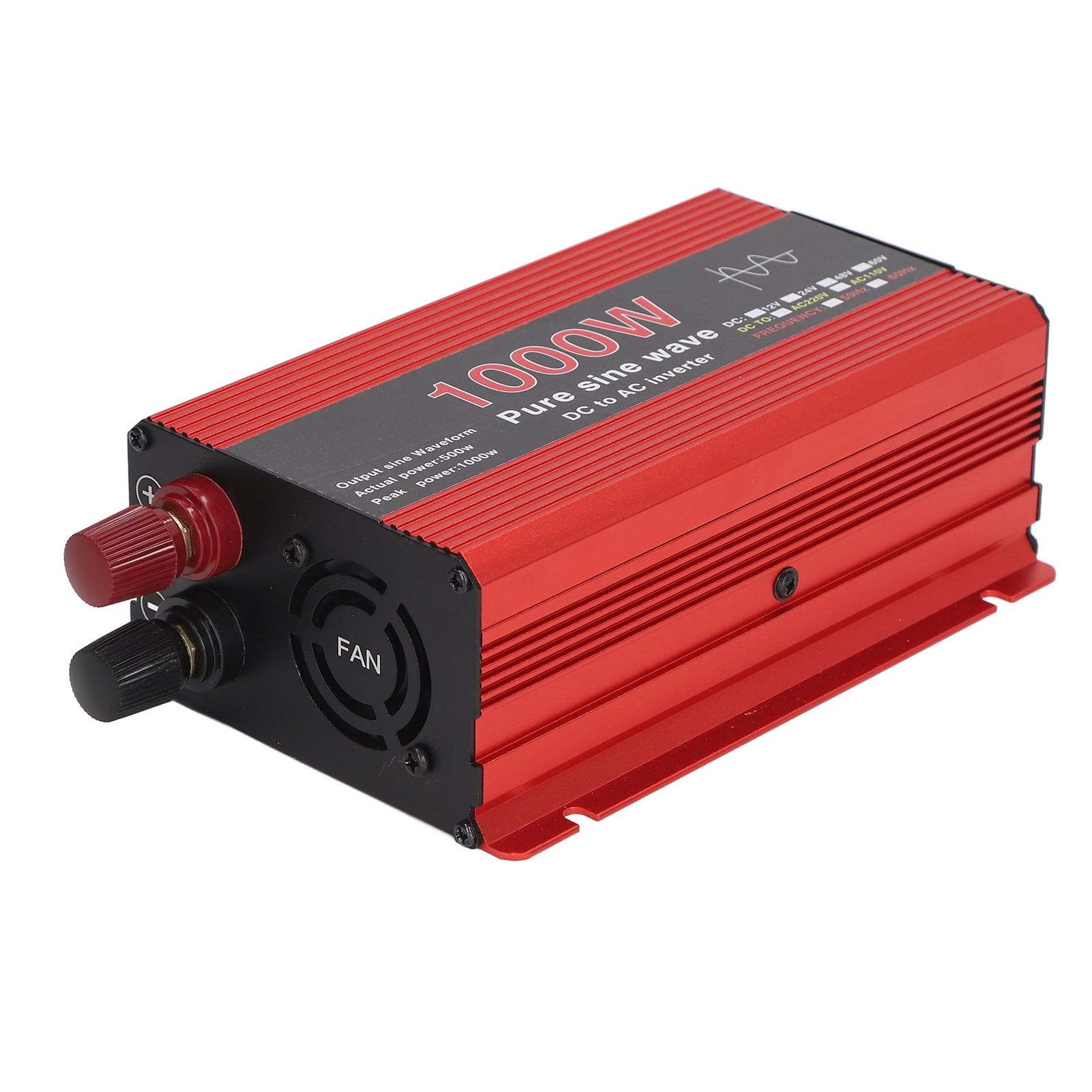 Power Inverter 1000W Pure Sine Wave DC 12V to AC 220V Overload Protection for Solar Wind Car Power