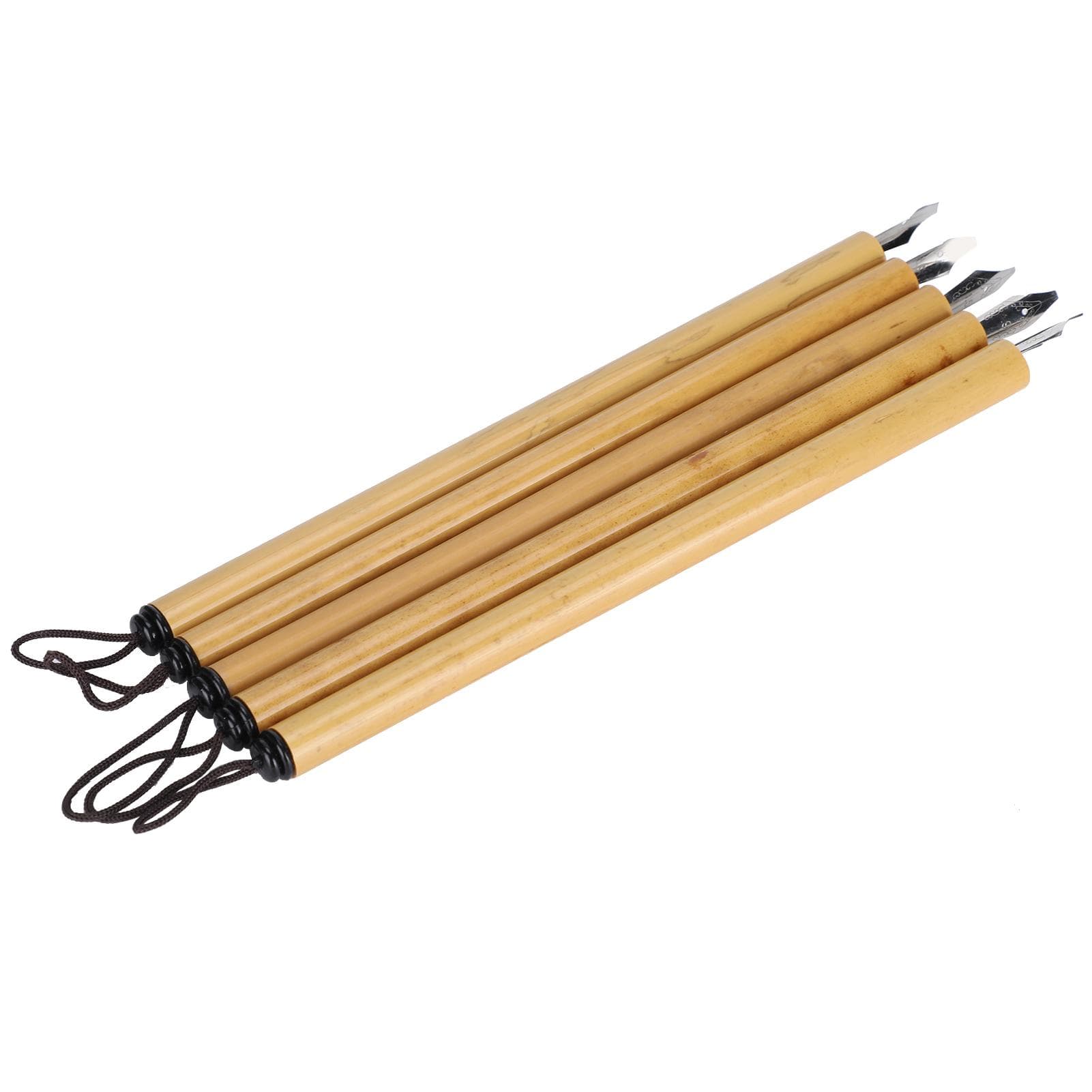 5Pcs Dip Pen Manga Calligraphy Boxed Vintage Bamboo Drawing Painting Kit School SuppliesFlat Nib