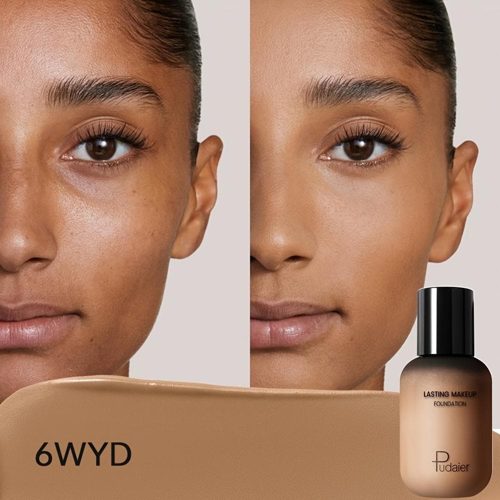 9-in-1 Full Coverage Foundation Waterproof, Long-Lasting, Matte Finish BB Cream, Ideal for Hiding Dark Circles & Acne, Natural Look Liquid Foundation 6WYD