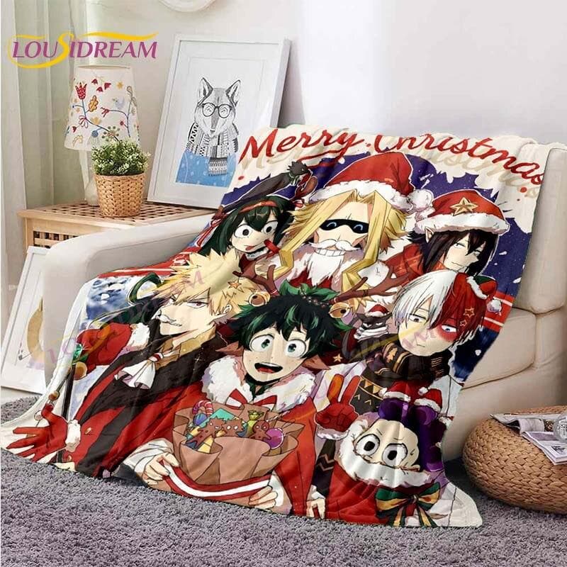 My Hero Academia Blanket Anime Blankets Midoriya Izuku Blankets Bed Sofa Lazy Soft Blanket Boys Girls Kids Gift Flannel Blankets 75x90cm