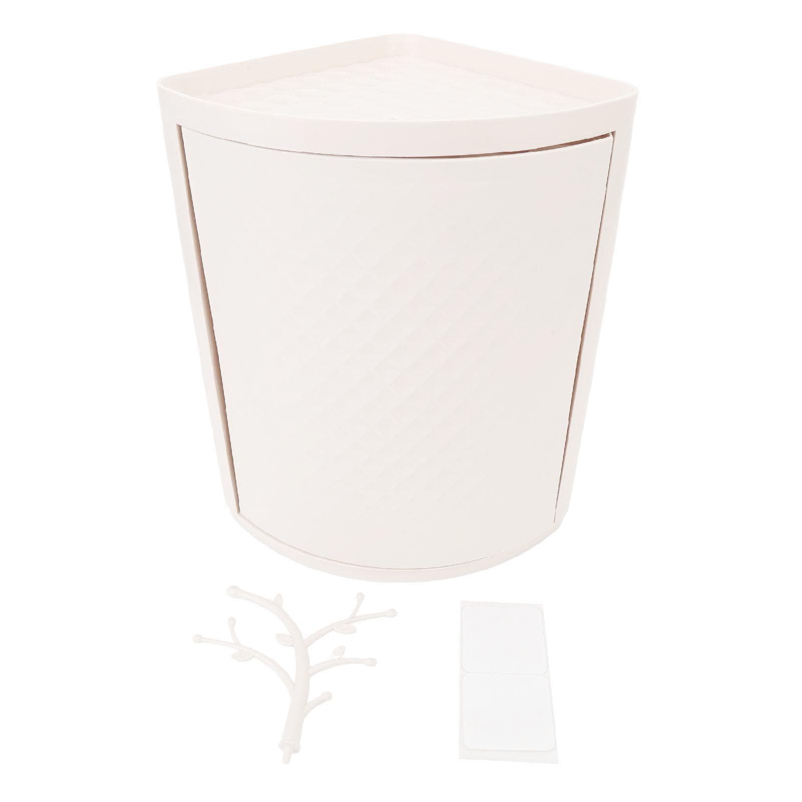 Countertop Corner Storage Cabinet PP 360 degrees Rotating Dust Proof Corner Storage Rack for Bathroom