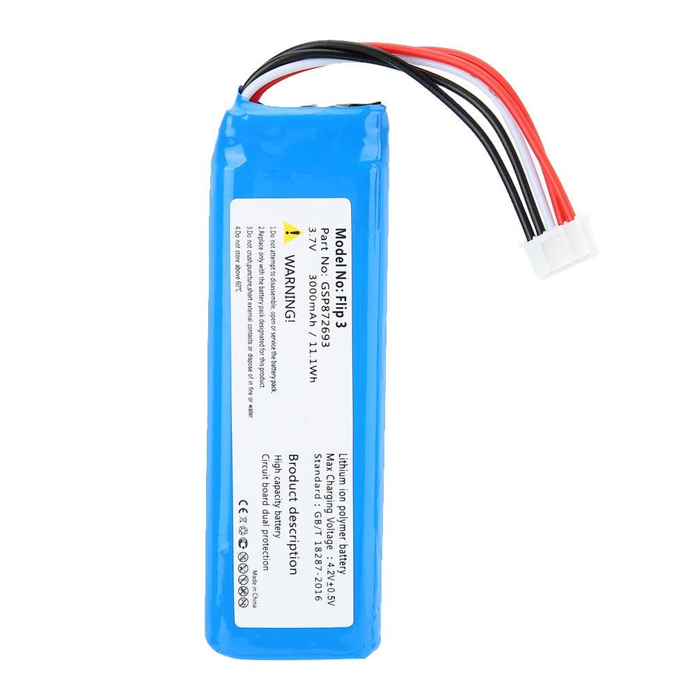 DC 3.7V 3000mAh 11.1Wh Lithium Battery Replacement Rechargeable Battery for Flip 3