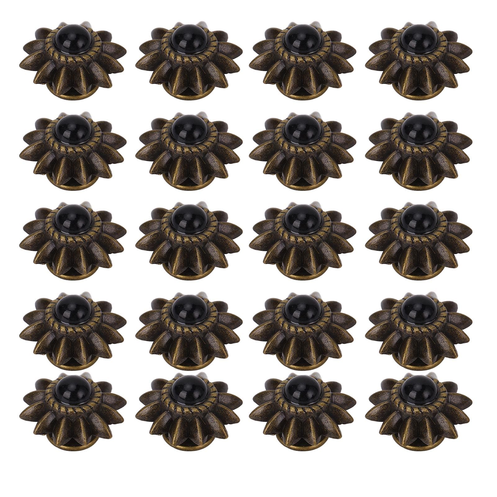 20 Set Daisy Decorative Conchos Buckles Simulation Turquoise Alloy Rivets Vintage Western Metal black