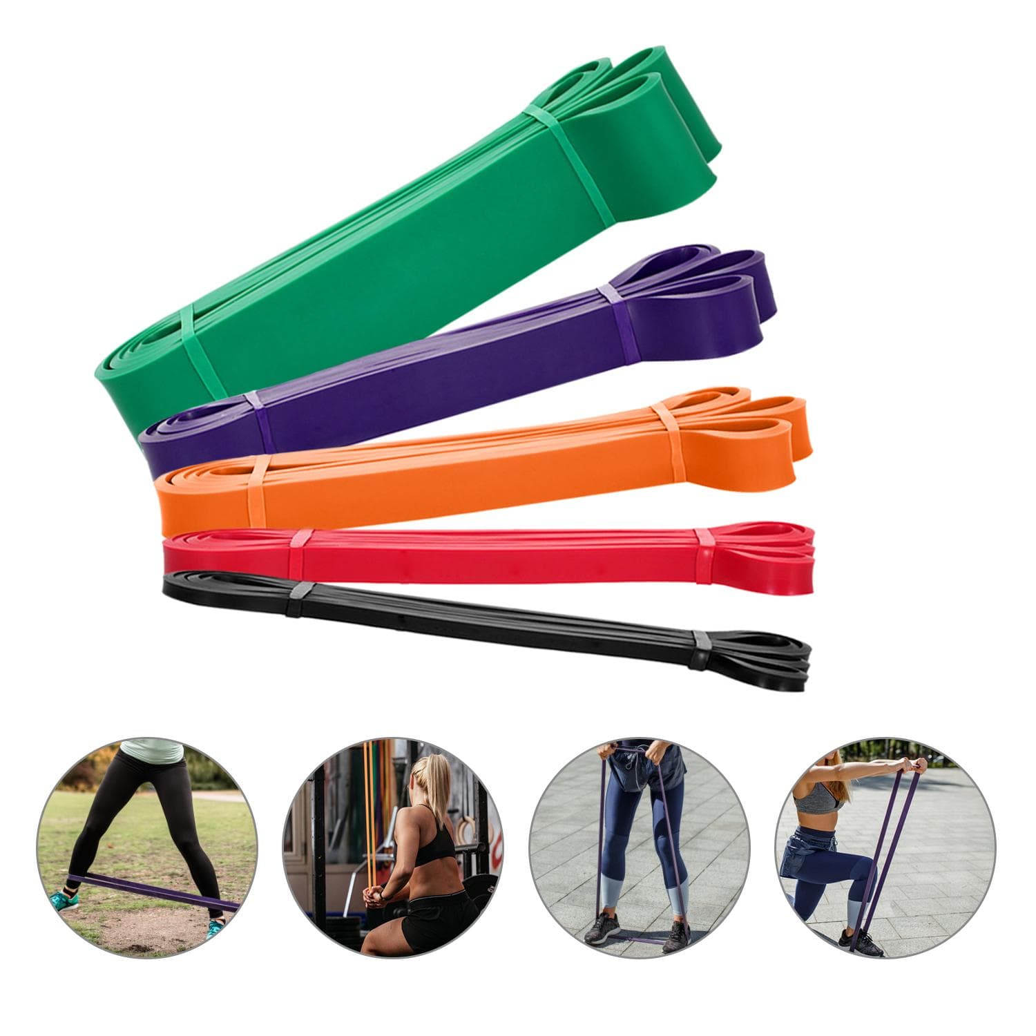Resistance Loop Band Natural Latex Pull Up Assist Band Home Gym Fitness Yoga Strength Training Red 15-35lbs