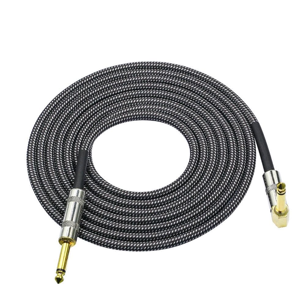 6 Meters/ 20 Feet Musical Instrument Audio Guitar Cable Cord 1/4 Inch Straight to Right-angle 3m dark gray