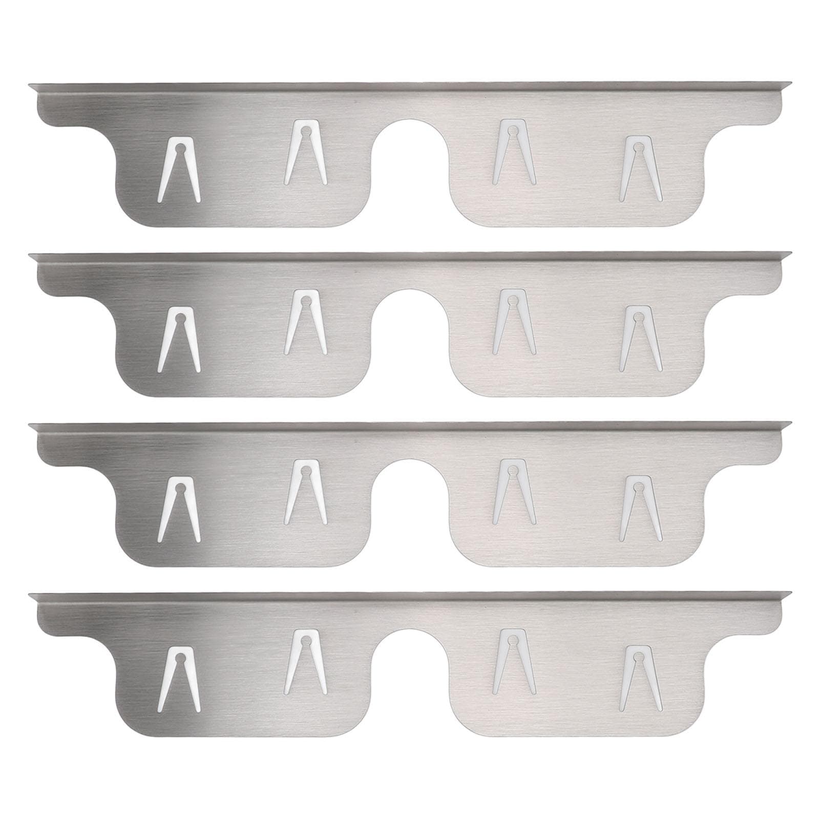 2 Pair of Stove Crevice Cover Stainless Steel Filler Counter Guard 35-70CM Stretchable Silver