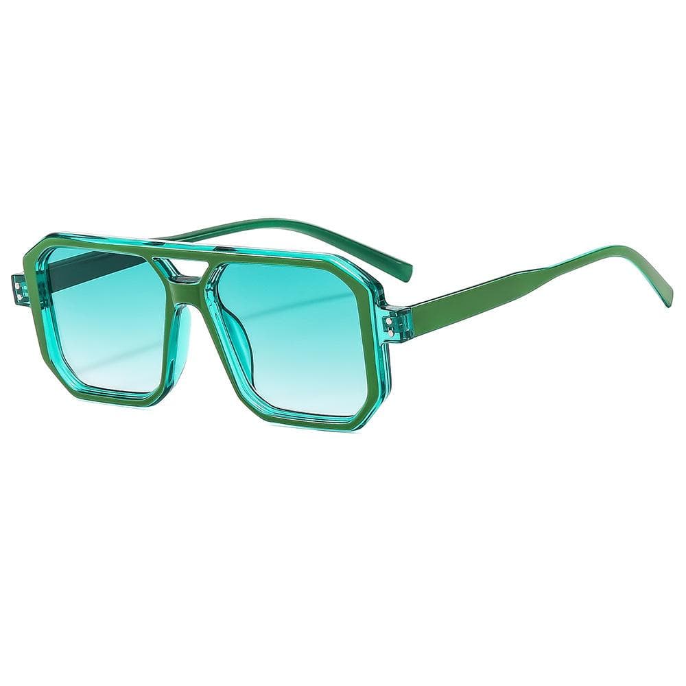 Vintage Double Bridge Sunglasses Women Luxury Square Frame UV400 Protection Female Pilot Eyewear Classic Shades as picture