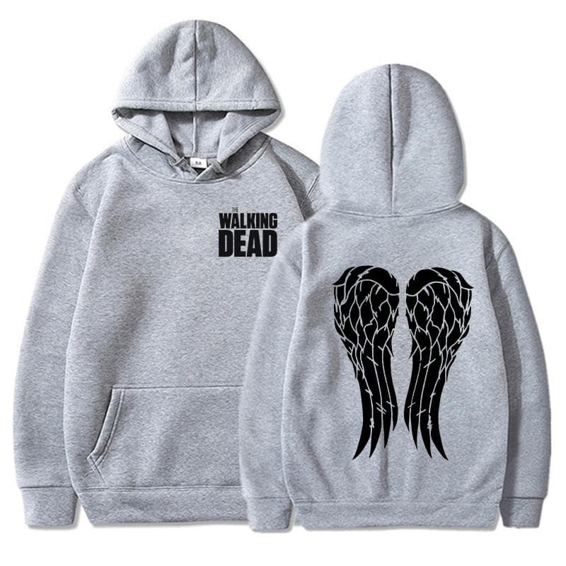 New Funny The Walking Dead Print Hoodie Women Men Casual Pullover Personalized Sweatshirt Plus Size L grey