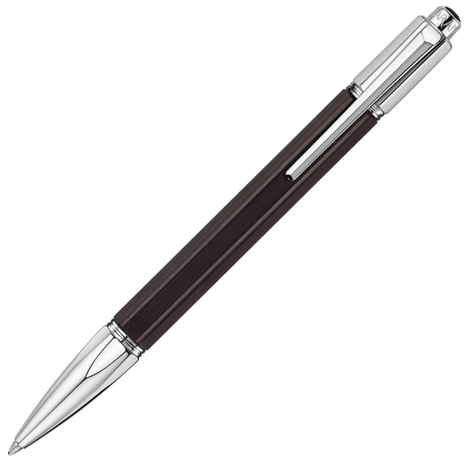 CARAN Ballpoint Pen Varias Ebony Silver Genuine Imported Product D'ACHE Oil-Based 4480-086