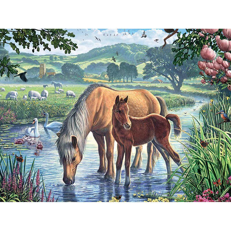 Diamond painting Full Diamond mosaic Full Round Diamond embroidery Horse Cross stitch 20X30CM