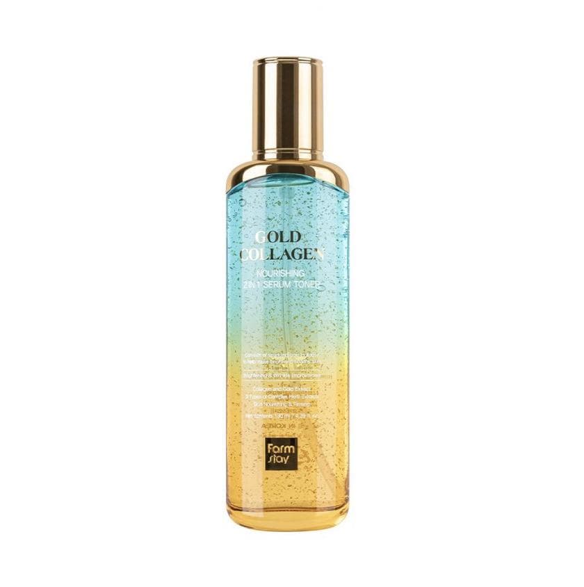 FARM STAY Gold Collagen Nourishing 2 In 1 Serum Toner 130ml (3 Options) 1pcs
