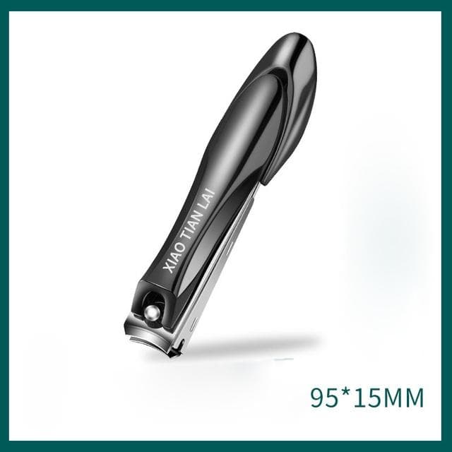 Nail Clippers Stainless Steel Sharpest Nail Cutter Duty Curved Edge for Adult Men Women Swing Out Nail Cleaner/File Black large