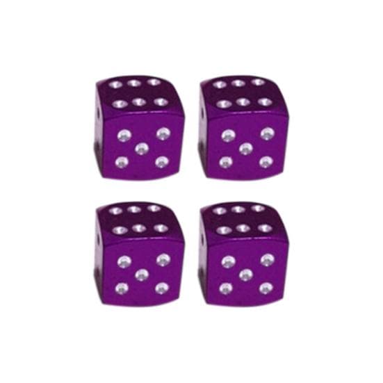 4Pcs Dice Shape Wheel Tyre Car Motorcycle Valve Air Stem Anti-dust Cover Caps purple