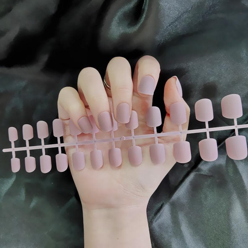 24pcs/set Press on Nail Full Cover Short Flat Head Matte Nail Art Multicolor Strips Matte Fake Nail Stickers DIY Nail Art