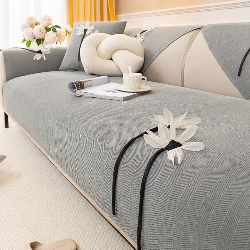 Solid Color Sofa Cover Towel Chenille Fabric Living Room Universal Sofa Cushion Non-Slip Couch Cushion Armrest Backrest Cover 70x70cm 1pcs