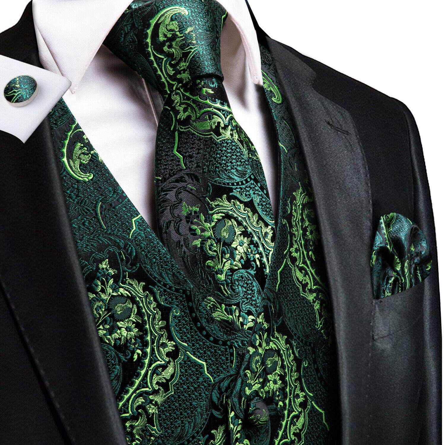 50 Colors Mens Vest Sleeveless V-Neck Pockets Waistcoat Tie Set Wedding Casual 3XL