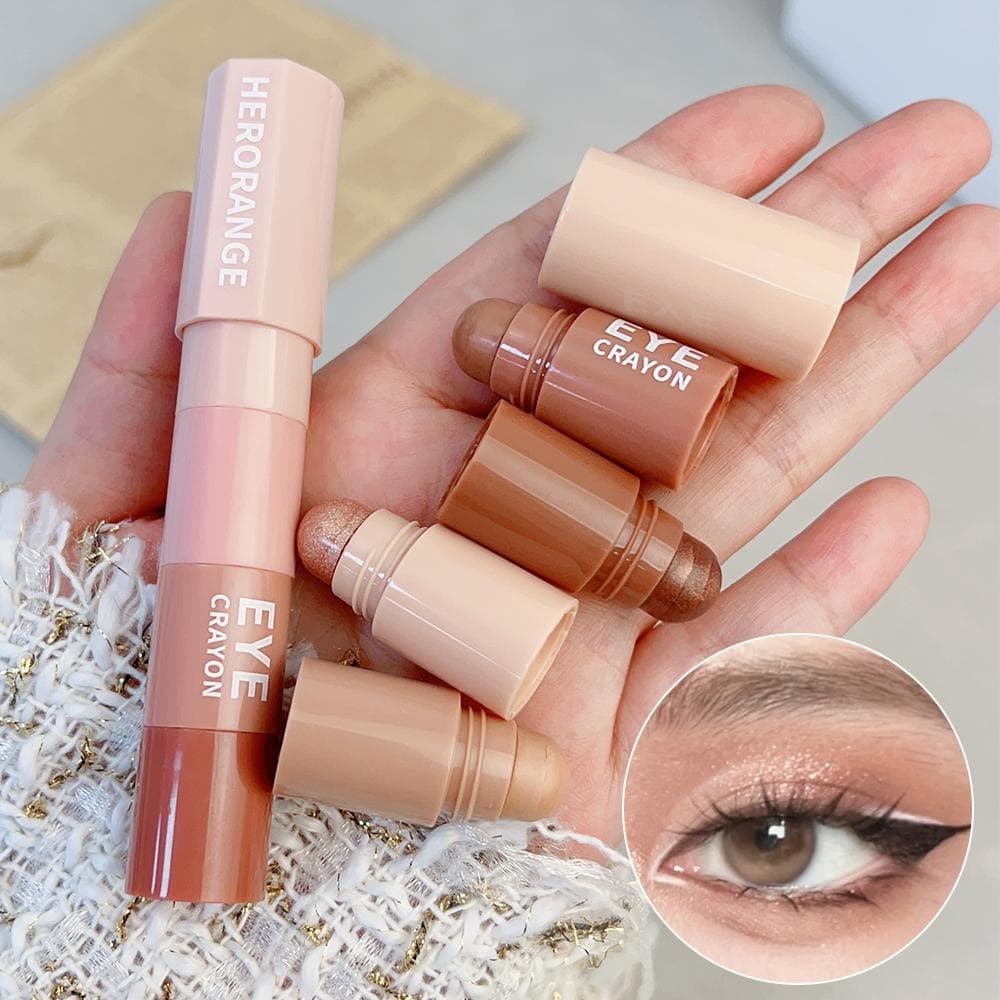 4 In 1 Pearlescent Highlighter Eyeshadow Stick Waterproof Lasting Glitter Eye Shadow Eyes Makeup Cosmetics pink
