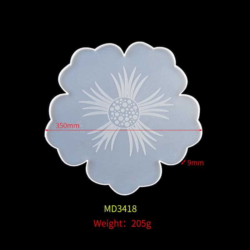 Resin Crystal Epoxy Mold Irregular Flower Coaster Casting Silicone Mould DIY Crafts Tray Fruit Plate Decor 1pc big