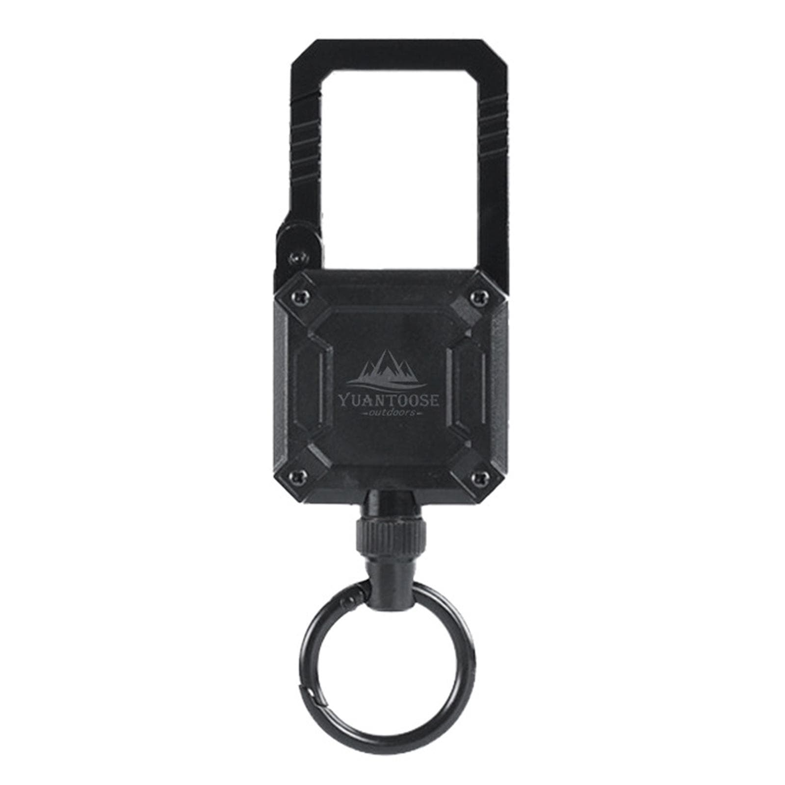 Retractable Keychain Belt Clip Heavy Duty Magnetic Carabiner Key Chains for Hiking Backpacking black