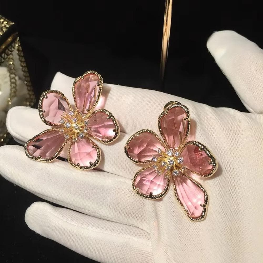 Luxury Crystal Flower Stud Earrings Gorgeous Rhinestone Earrings Jewelry Gift Style 4