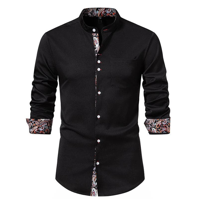 Cozy Up Mens Muscle Fit Dress Shirts Wrinkle Free Long Sleeve Casual Button Down Shirts S black