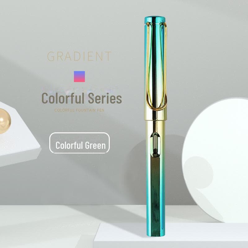 Colorful Student Fountain Pen with Replaceable Ink Capsule for Calligraphy and Correct Writing Posture 0.5mm with Converter