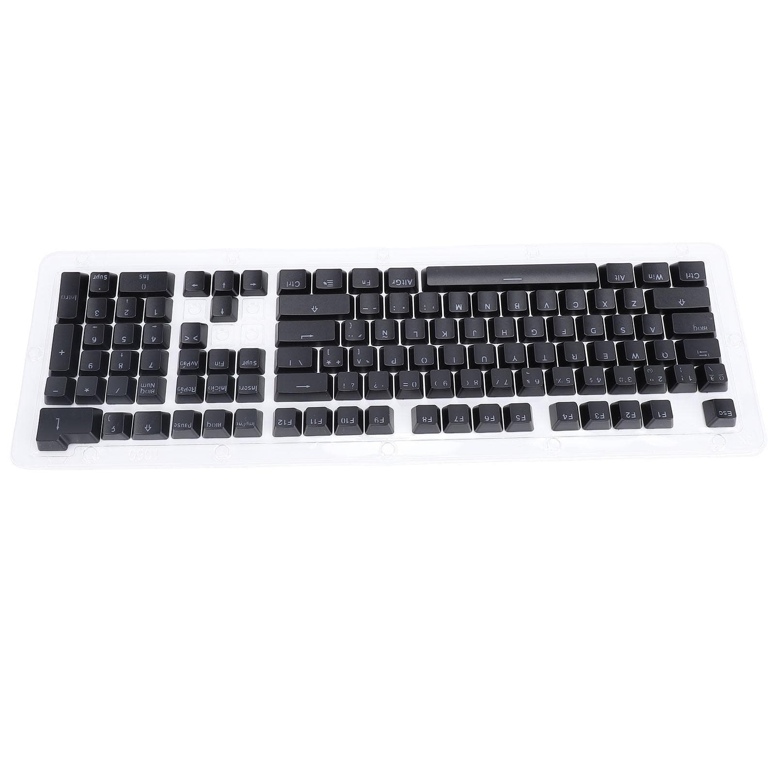 Spanish Keyboard Keycaps 108 Keys Minimalist Mechanical Keyboard Keycaps for 61 64 68 84 87 96 98 black