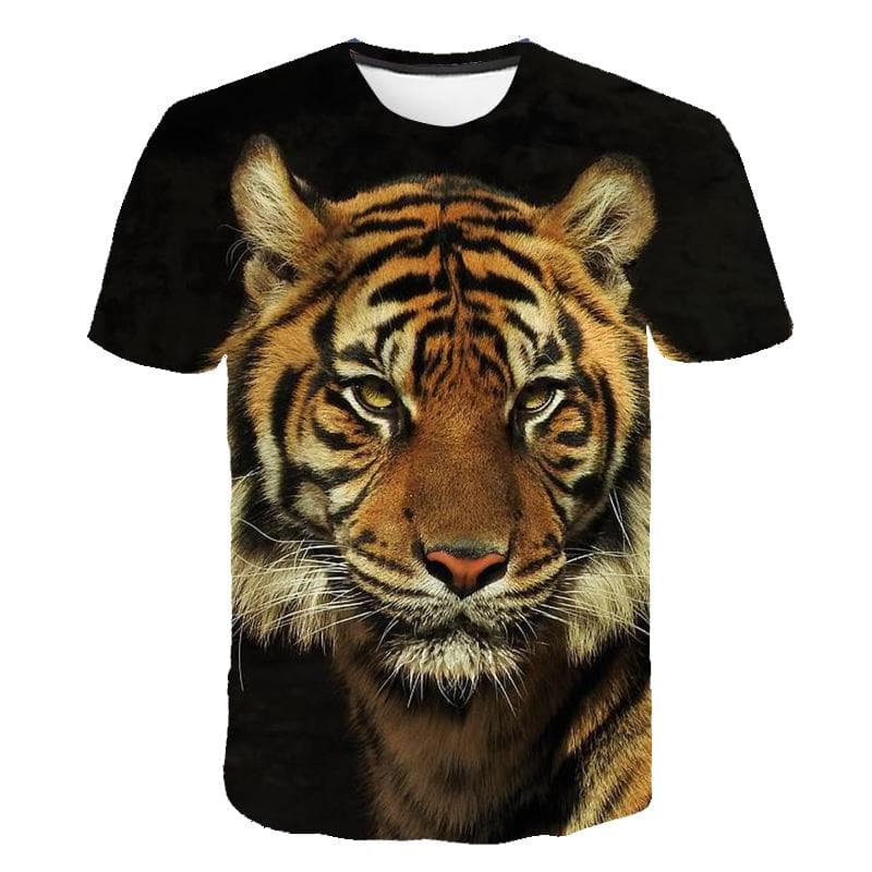 Tiger graphic t shirt Men New Summer Casual Fashion O-Neck Print T-shirt Tops Hipster Animal Pattern Short Sleeve T-shirts XL