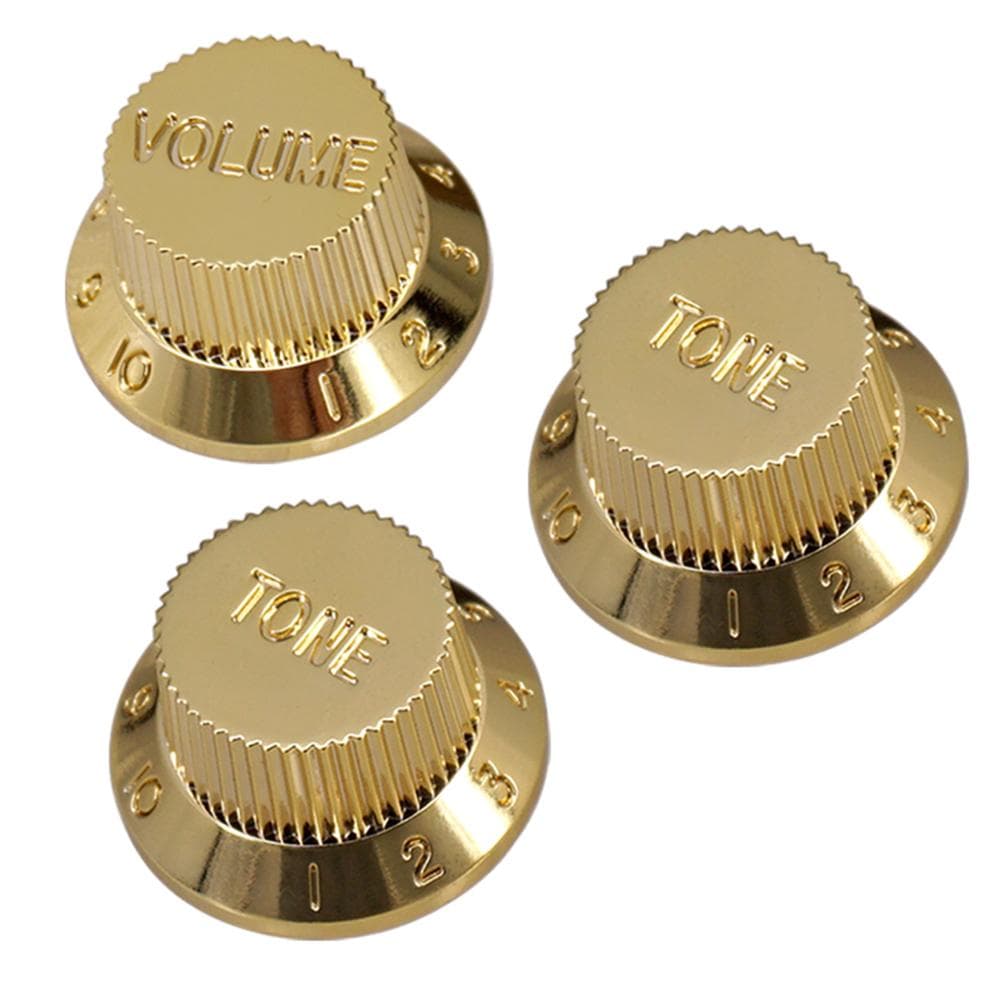 Electric Guitar Tone Volume Control Knobs 1 Volume/ 2 Tone Kit for ST/SQ Electric Guitar gold