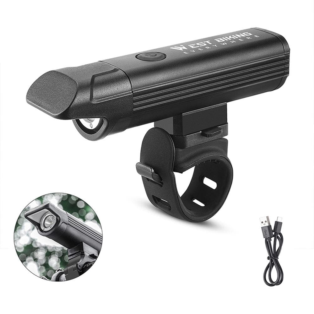 Aluminum Alloy Bright Bicycle Light Multifunctional USB Rechargeable Bike Front Light Waterproof T6