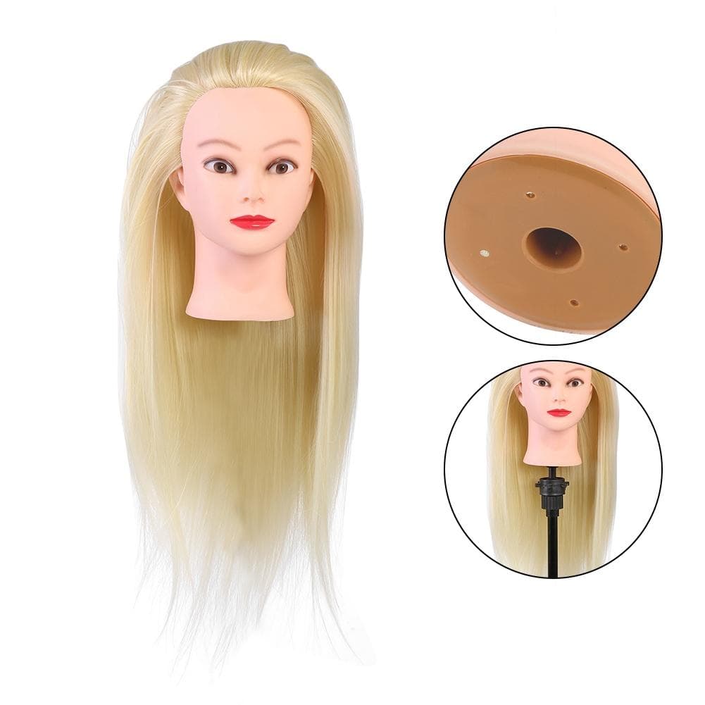 Hair Salon Cosmetology Hairdressing Practice Head Mannequin Dolls Salon Tools (Creamy White)