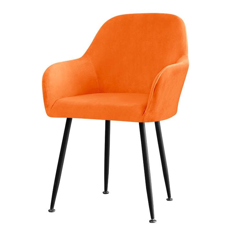 Nordic Soft Velvet Dining Chair Cover Stretch High Armchair Covers Elastic Anti-slip Chair Slipcover for Office Hotel Wedding 6PCS orange