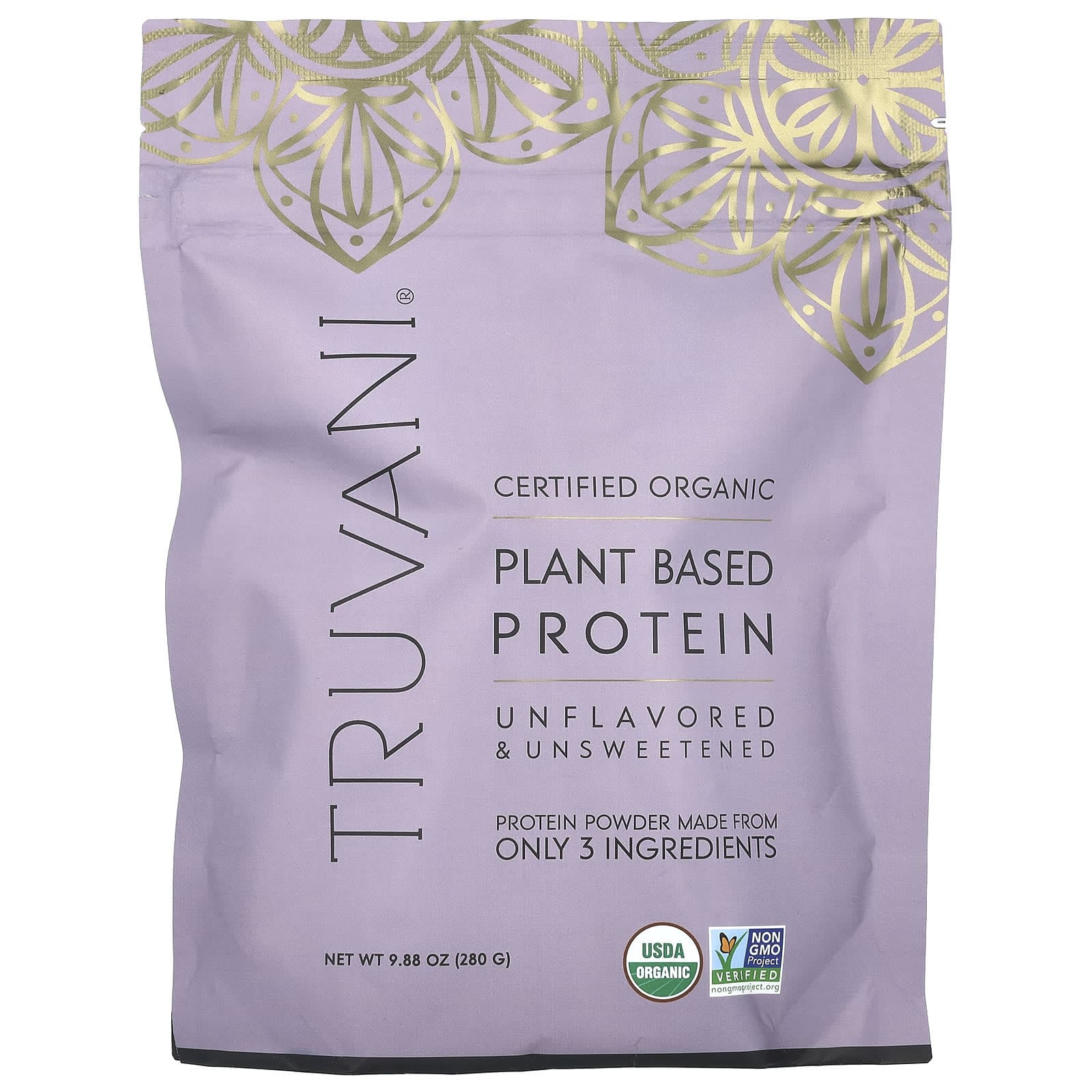 Truvani, plant-based protein, unflavored, unsweetened, 9.88 oz (280 g)
