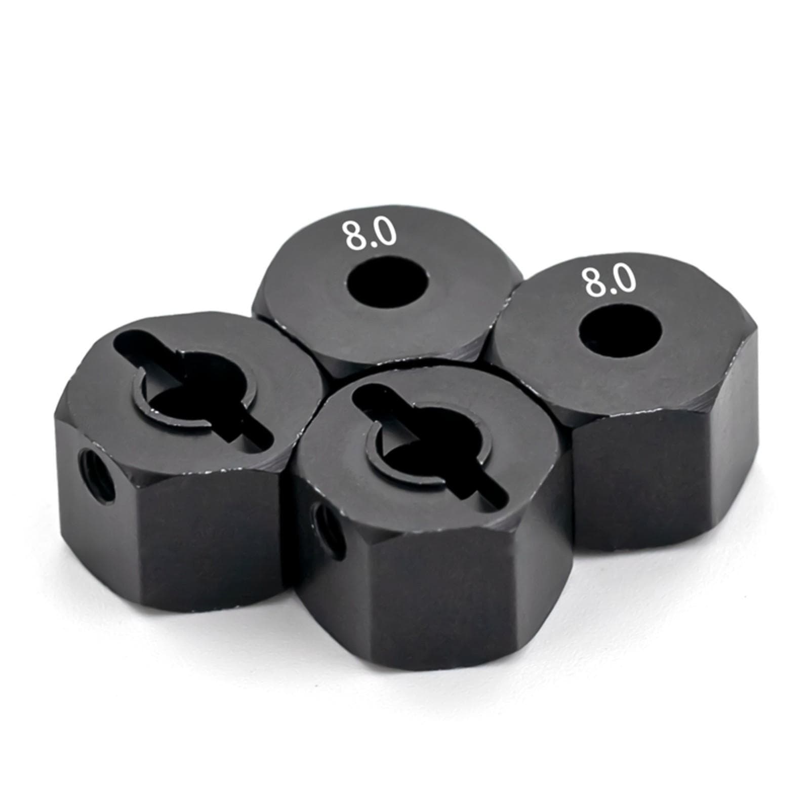 Aluminum Alloy 12mm Wheel Drive Hex Hub Adapter with Pins Replacement for Axial SCX10 90046 Tamiya 8mm black