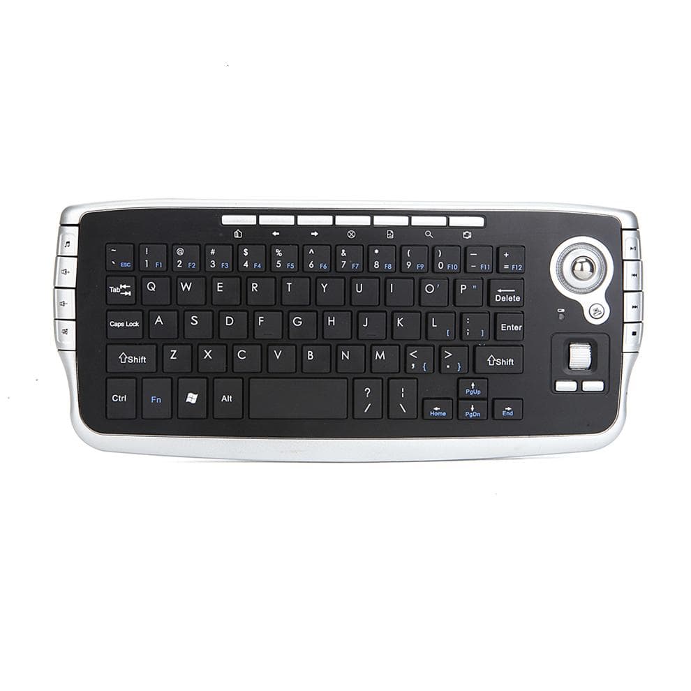 Mini Ergonomic Keyboard Trackball Air Mouse 1200dpi Function TV 2.4G Wireless Keyboard with trackball for Lapotp PC TV Russian silver