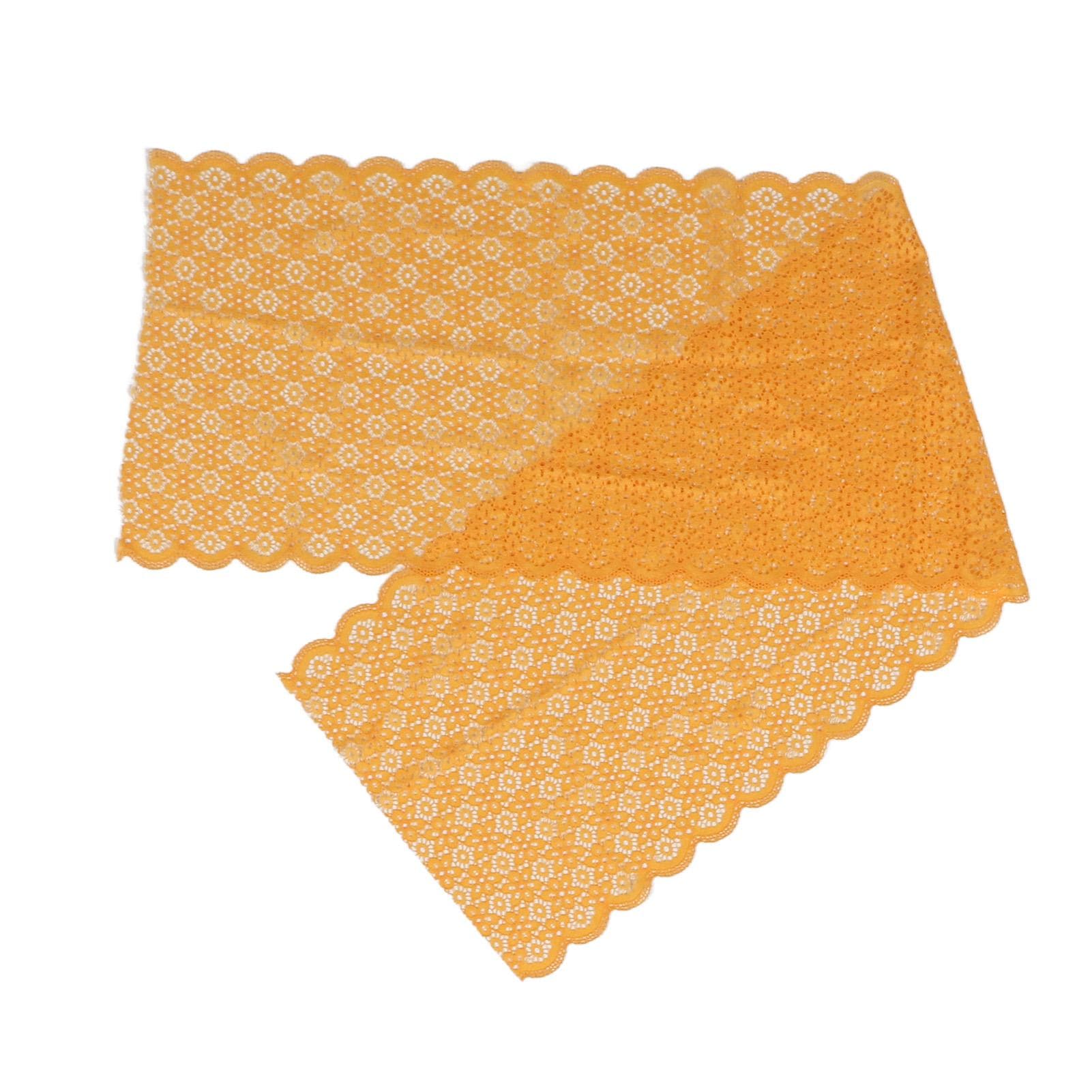 Lace Fabric 10 Yards 24cm Width Beautiful Orange Soft Comfortable Stretch Lace Trim for DIY Crafts