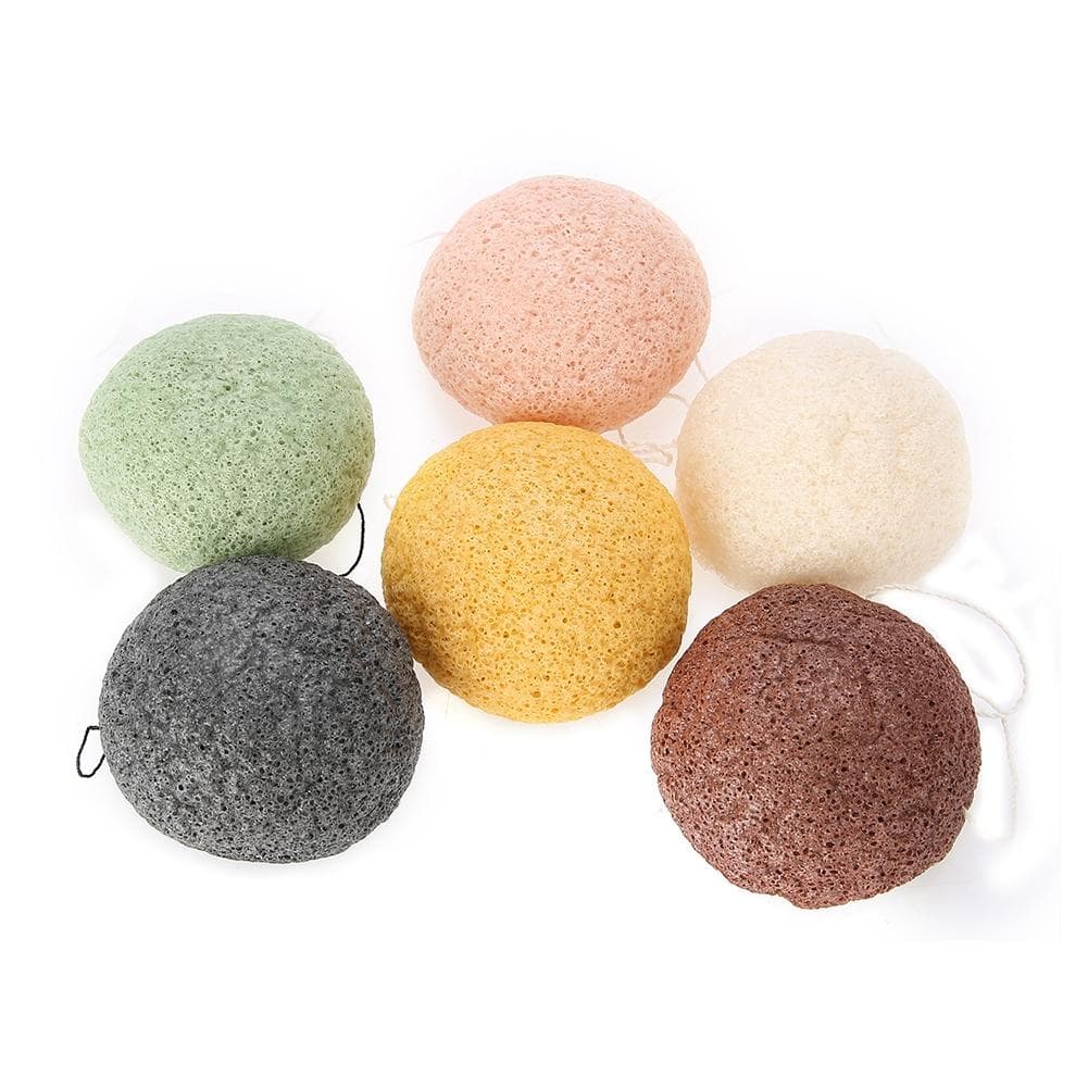 6 Color Water Drop 100percent Konjac Wash Face Flutter Natural Facial Care Body Sponges (Dry)02#